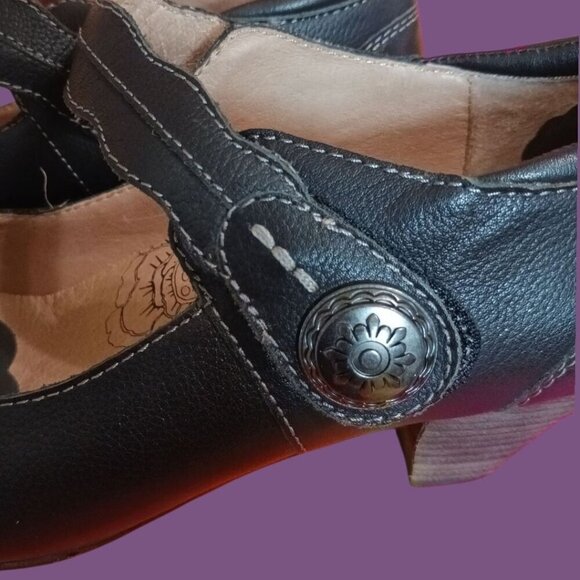 Taos Angel Mary Jane Black Leather With Strap Size 8 - Picture 7 of 16